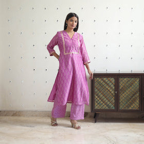 Buy Traditional Maheshwari Silk Bagru Print Kurta Set