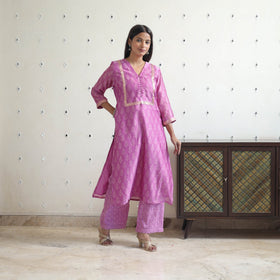 Buy Traditional Maheshwari Silk Bagru Print Kurta Set