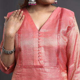  Traditional Maheshwari Tissue Zari Work Cotton Handloom Kurta with Dupatta Set Online at iTokri.com
