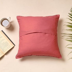 Pink Traditional Pure Banarasi Silk Handwoven Zari Cushion Cover