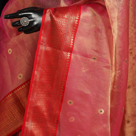 Pink - traditional tissue zari handloom buti katan chanderi