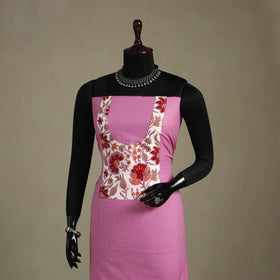 Pink Unstitched Plain Cotton Kurta Material
