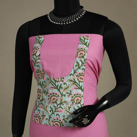 Pink Unstitched Plain Cotton Kurta Material