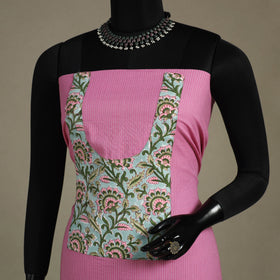 Pink Unstitched Plain Cotton Kurta Material