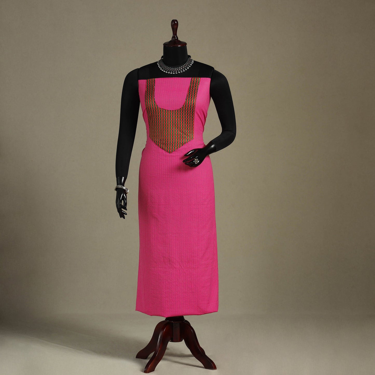 Pink Unstitched Plain Cotton Kurta Material