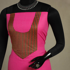 Pink Unstitched Plain Cotton Kurta Material