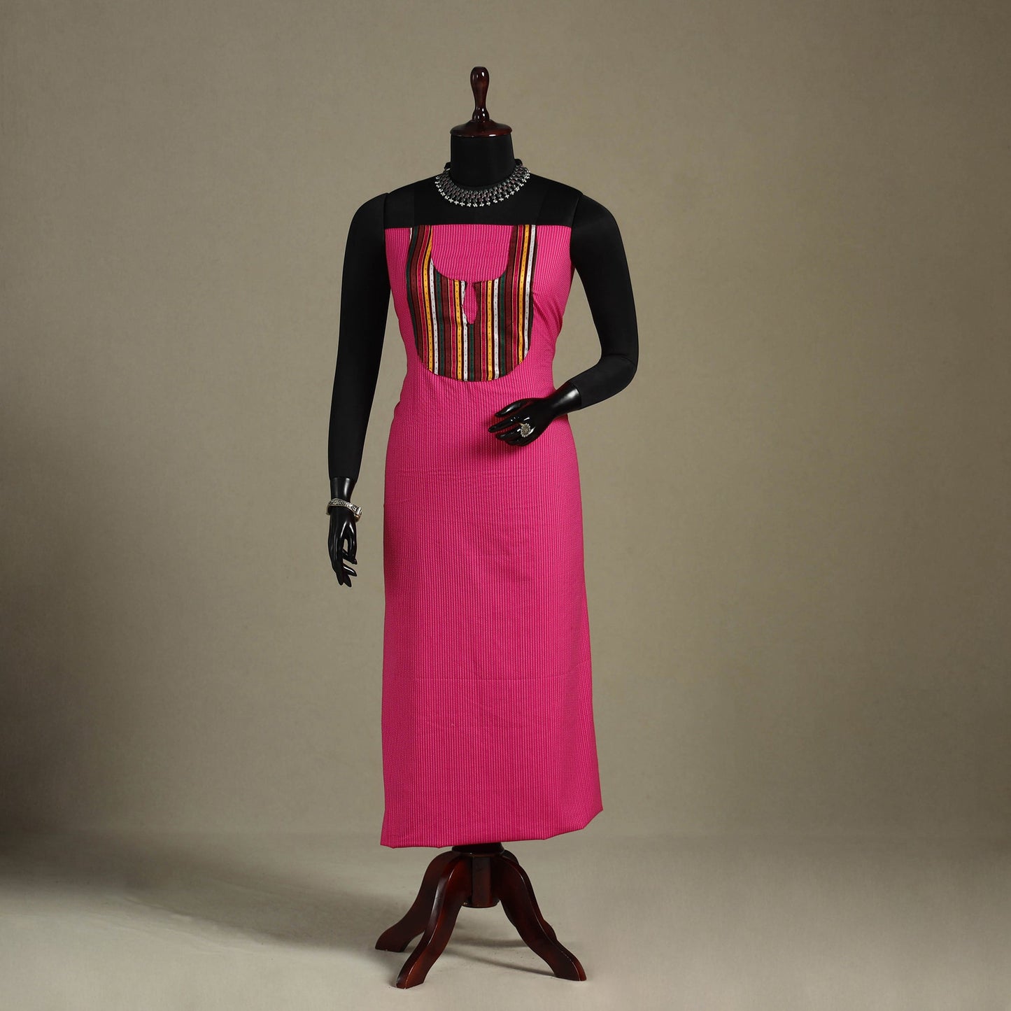 Pink Unstitched Plain Cotton Kurta Material