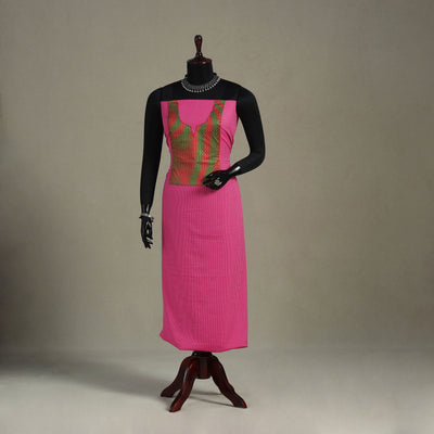 Pink Unstitched Plain Cotton Kurta Material