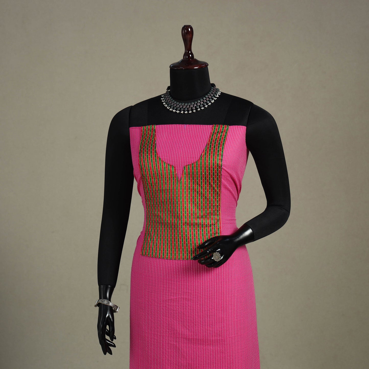 Pink Unstitched Plain Cotton Kurta Material