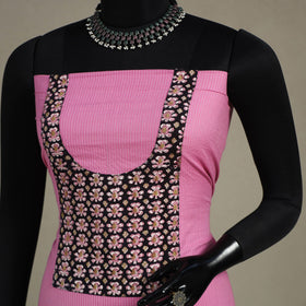 Pink Unstitched Plain Cotton Kurta Material