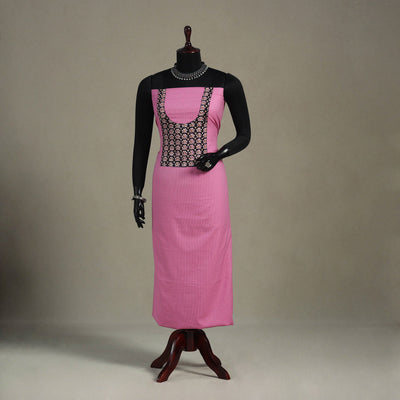 Pink Unstitched Plain Cotton Kurta Material