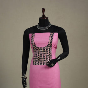 Pink Unstitched Plain Cotton Kurta Material