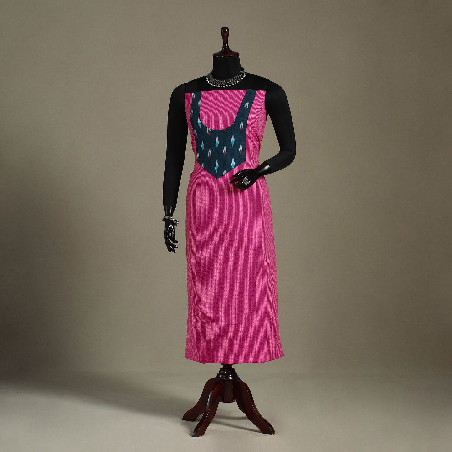 Pink Unstitched Plain Cotton Kurta Material