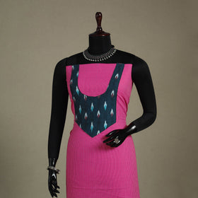 Pink Unstitched Plain Cotton Kurta Material