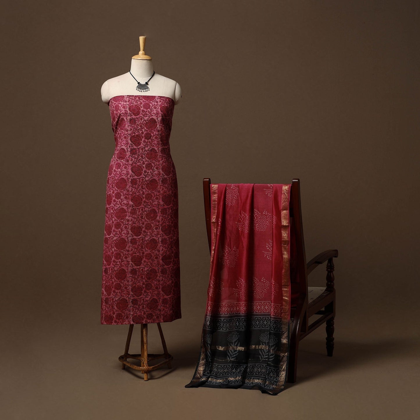 Vanaspati bagru natural dyed cotton 2pc unstitched dress