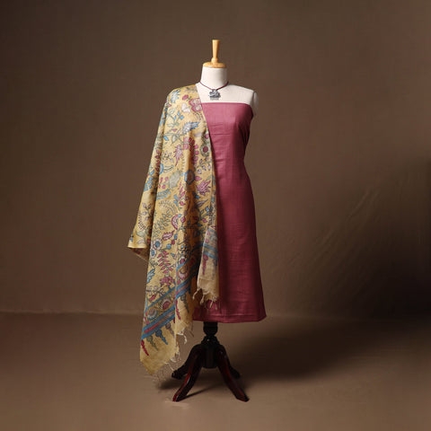 Vidarbha tussar x muga silk handloom plain 2pc unstitched