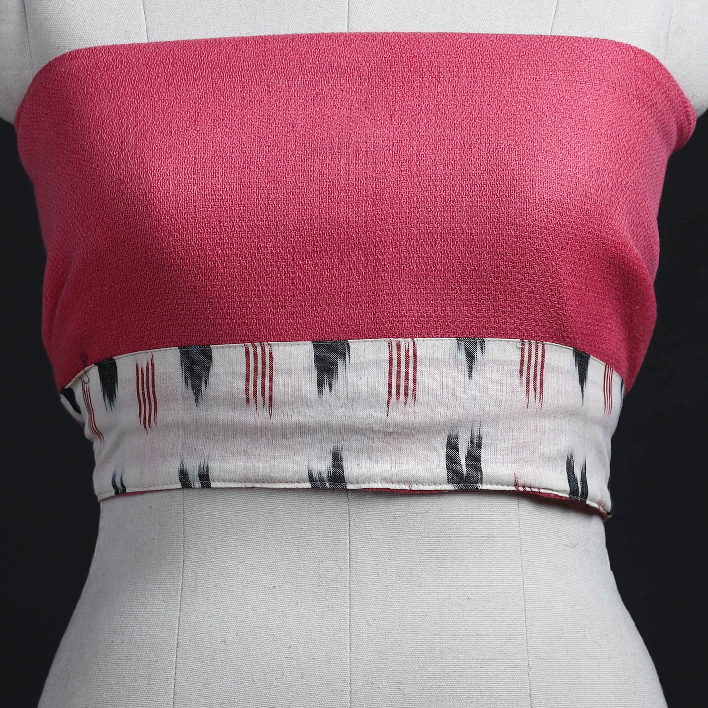 Pink - woollen plain blouse piece 18 - handcrafted