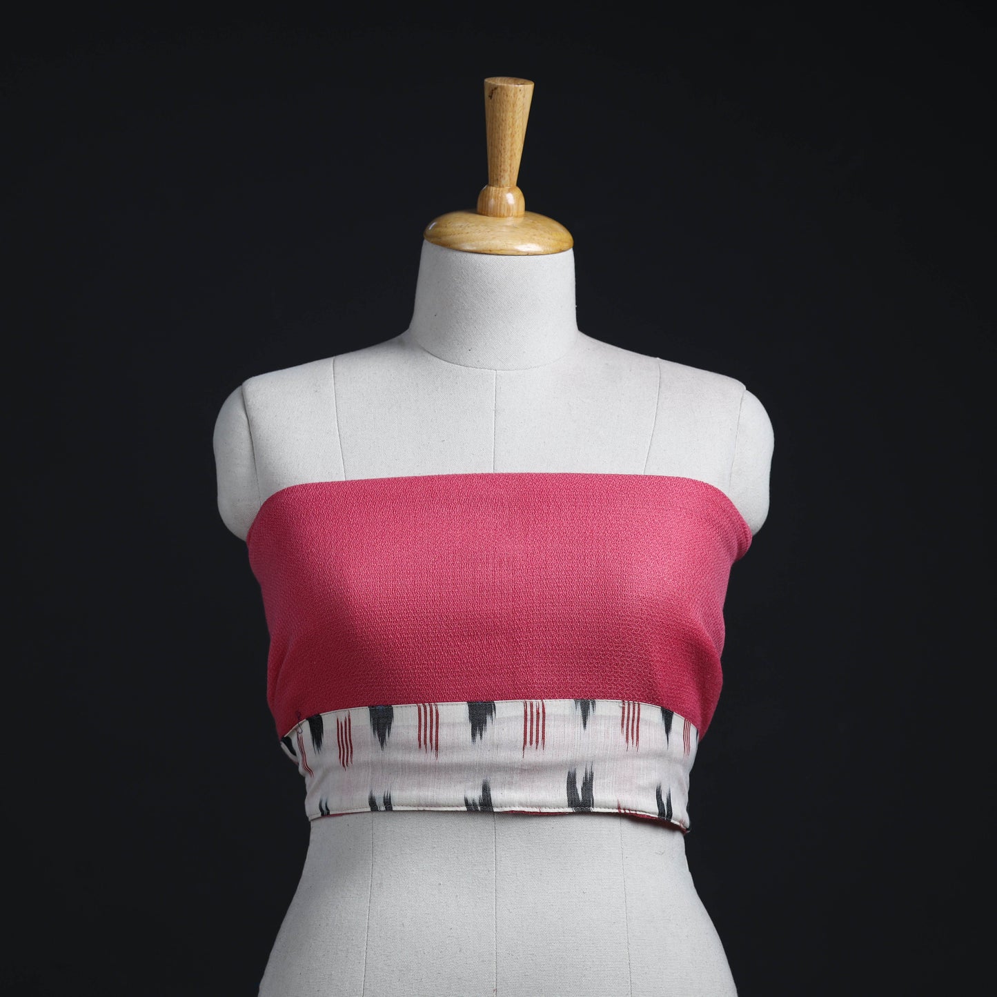 Pink - woollen plain blouse piece 18 - handcrafted