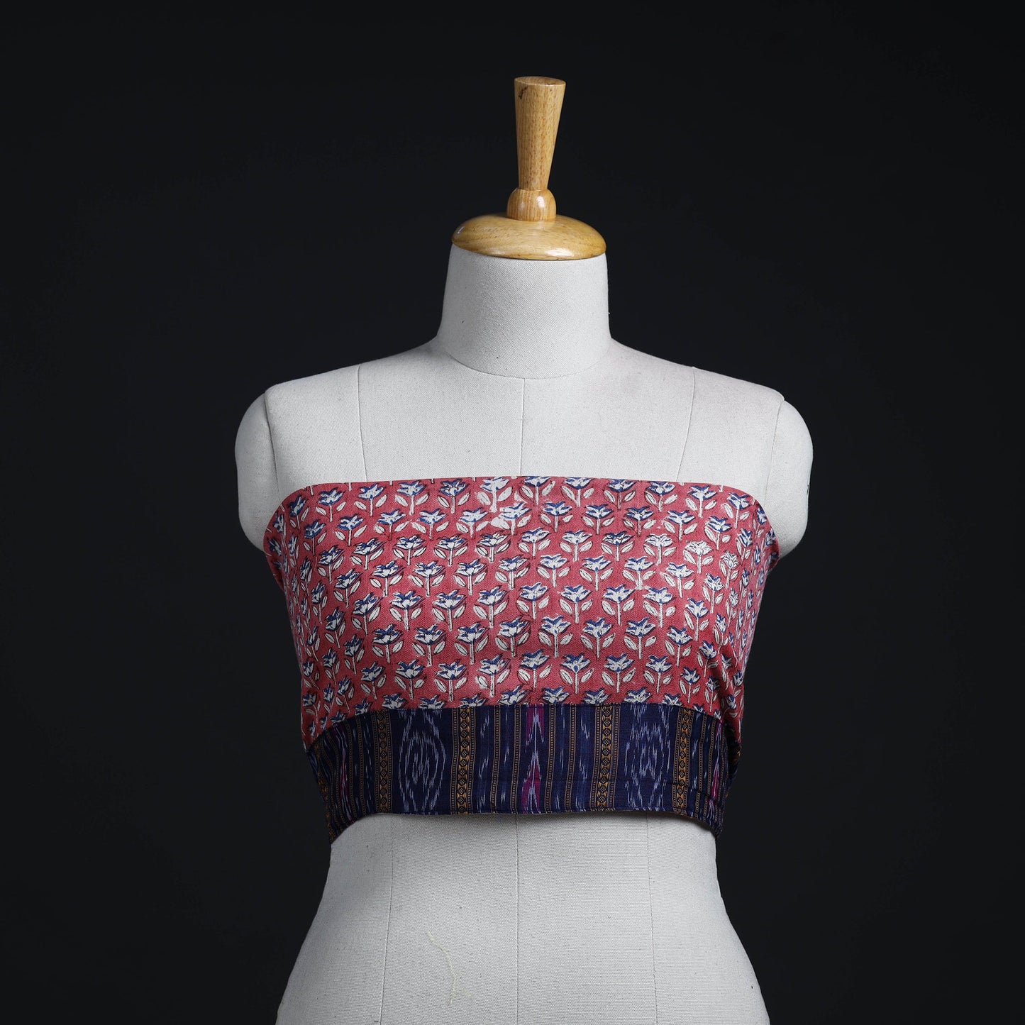 Pink - woollen sanganeri blouse piece 72 - handcrafted