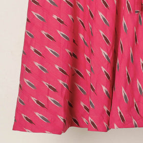 Pink Wrap Around Cotton Pochampally Ikat Skirt