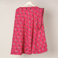 Pink Wrap Around Cotton Pochampally Ikat Skirt