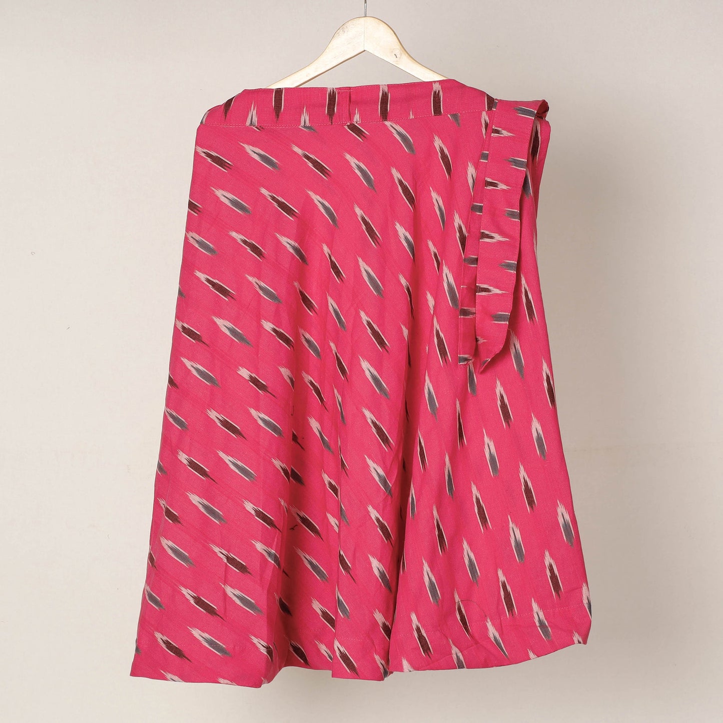 Pink Wrap Around Cotton Pochampally Ikat Skirt