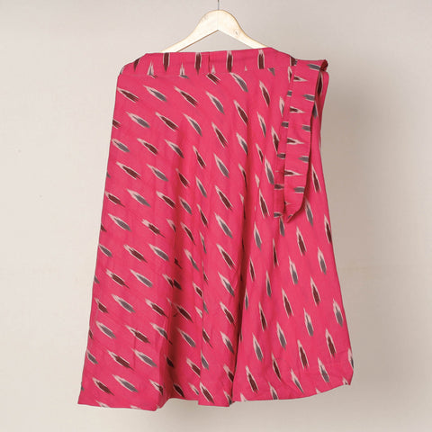 Pink Wrap Around Cotton Pochampally Ikat Skirt