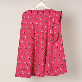 Pink Wrap Around Cotton Pochampally Ikat Skirt