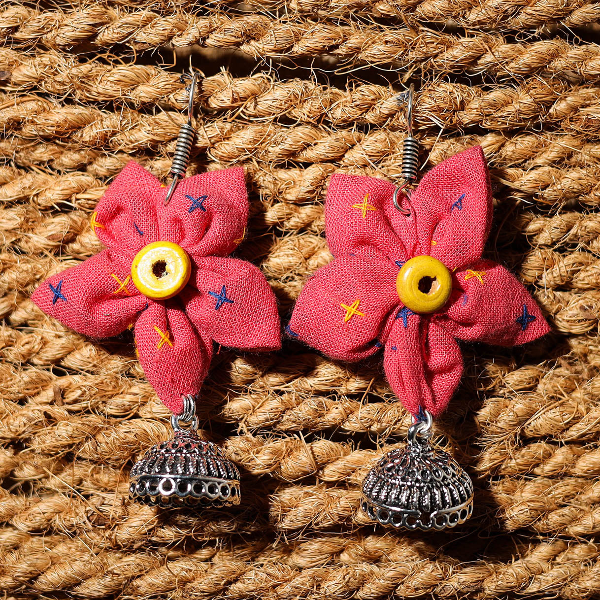 Yasmeen Handcrafted GS Fabart Phool Kali Earrings