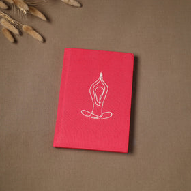 Yoga hand embroidered fabric cover handmade paper journal