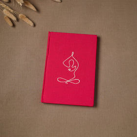 Yoga hand embroidered fabric cover handmade paper journal