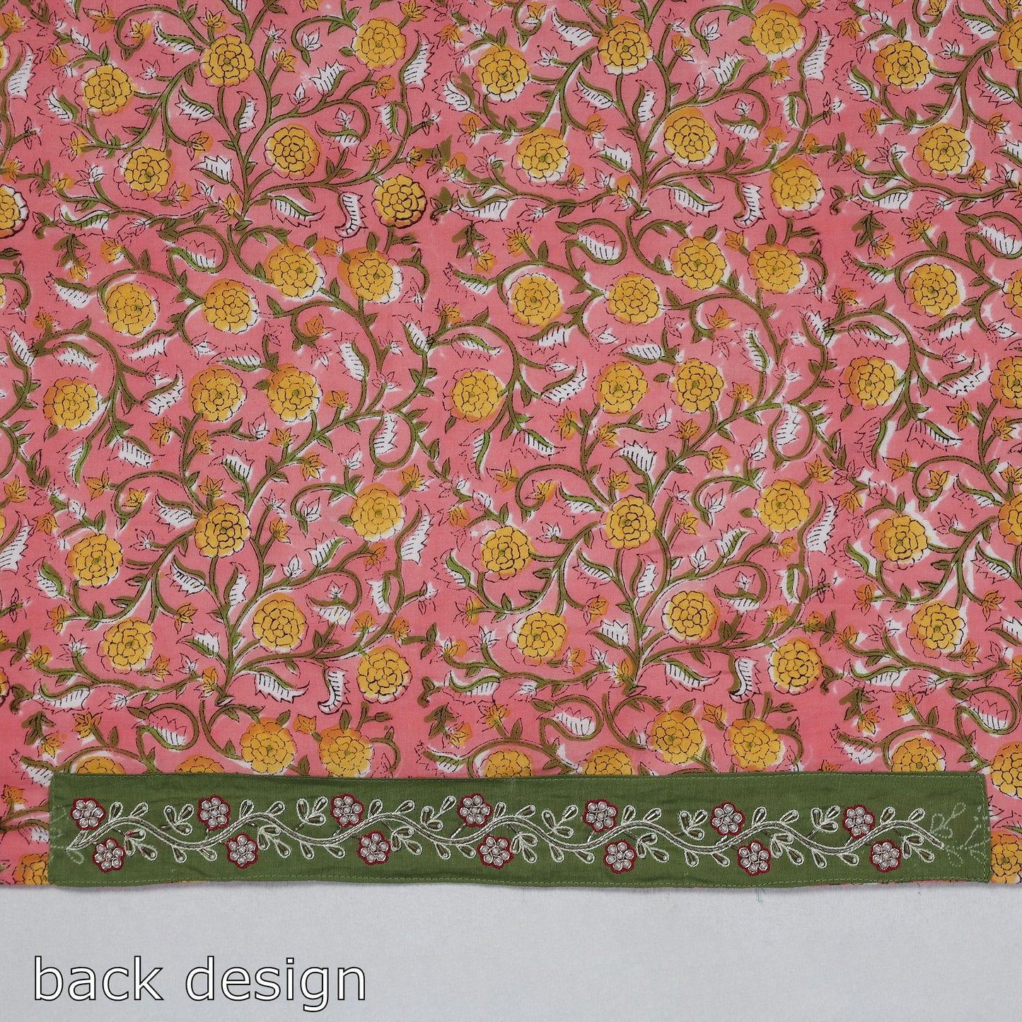 Buy Zardozi Hand Embroidered Sanganeri Cotton Blouse Piece Online at iTokri.com