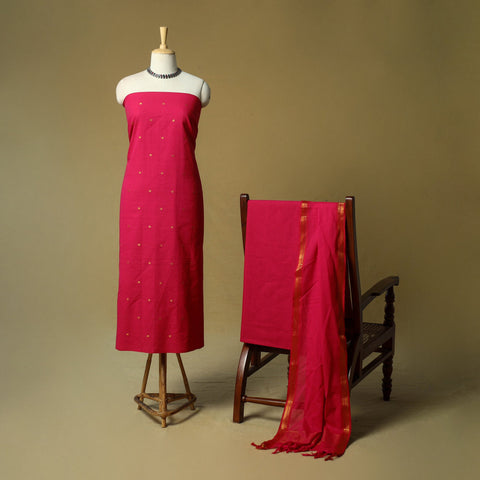 Zari buti jacquard cotton 3pc unstitched dress material 50