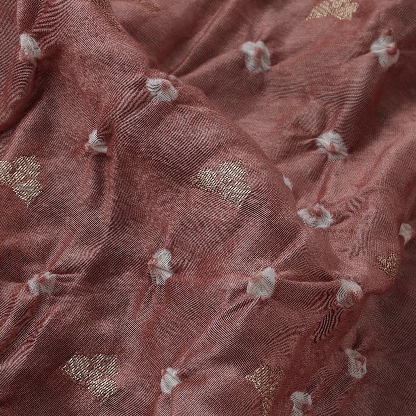 Zari buti silk tie-dye bandhani fabric 01 - handcrafted