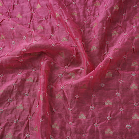 Zari buti silk tie-dye bandhani fabric 05 - handcrafted