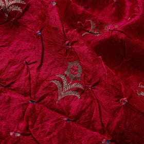 Zari buti silk tie-dye bandhani fabric 27 - handcrafted