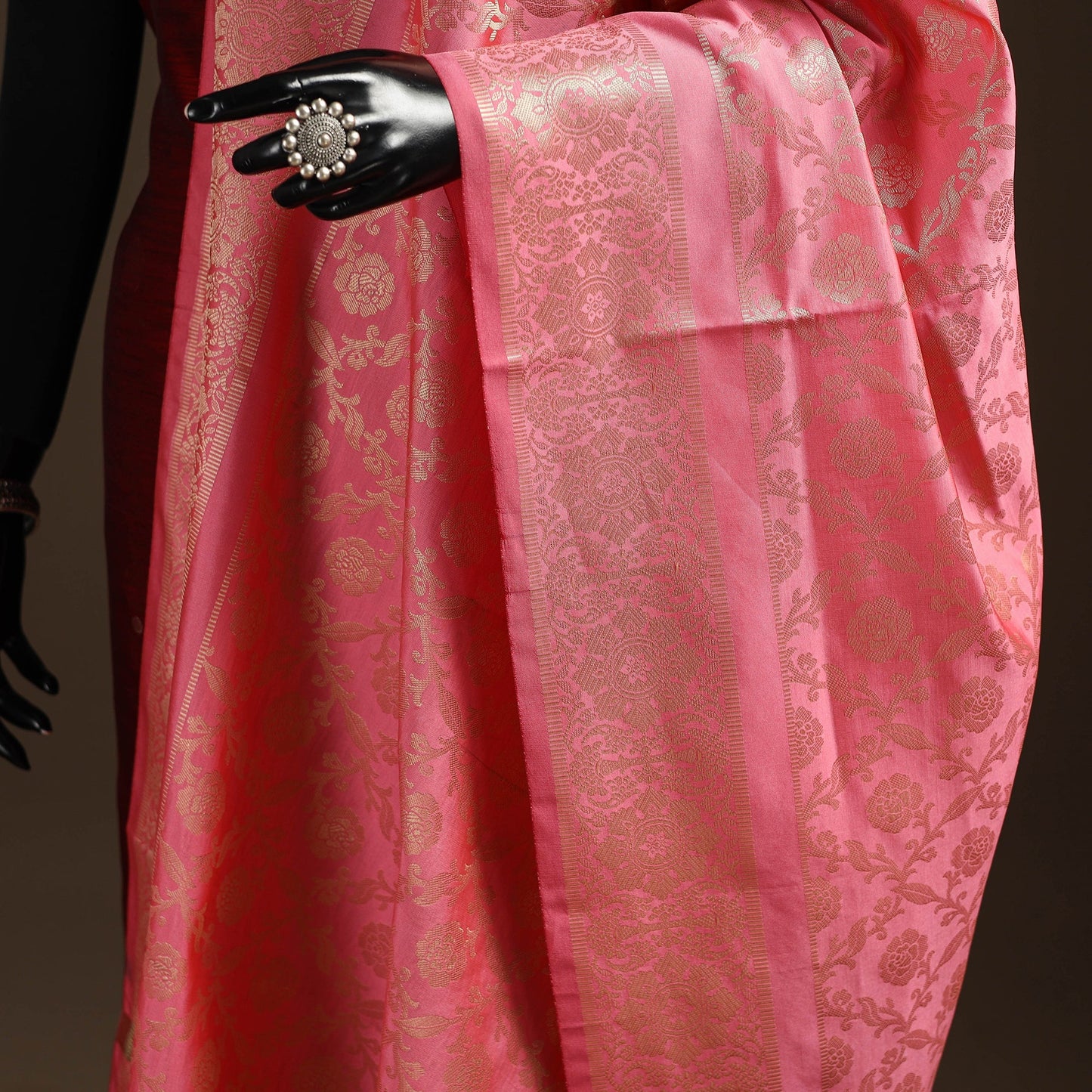 Zari work banarasi silk dupatta 02 - handcrafted