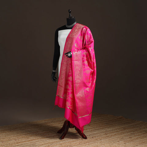 Zari work banarasi silk dupatta 03 - handcrafted