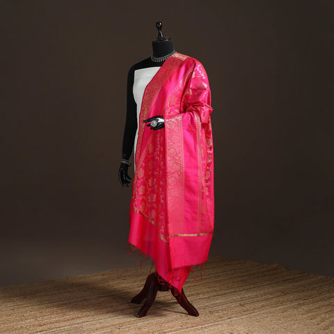 Zari work banarasi silk dupatta 11 - handcrafted