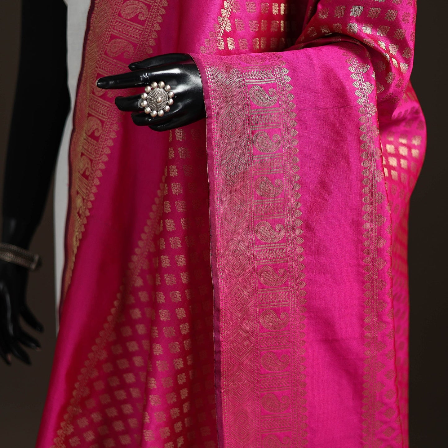 Zari work banarasi silk dupatta 22 - handcrafted