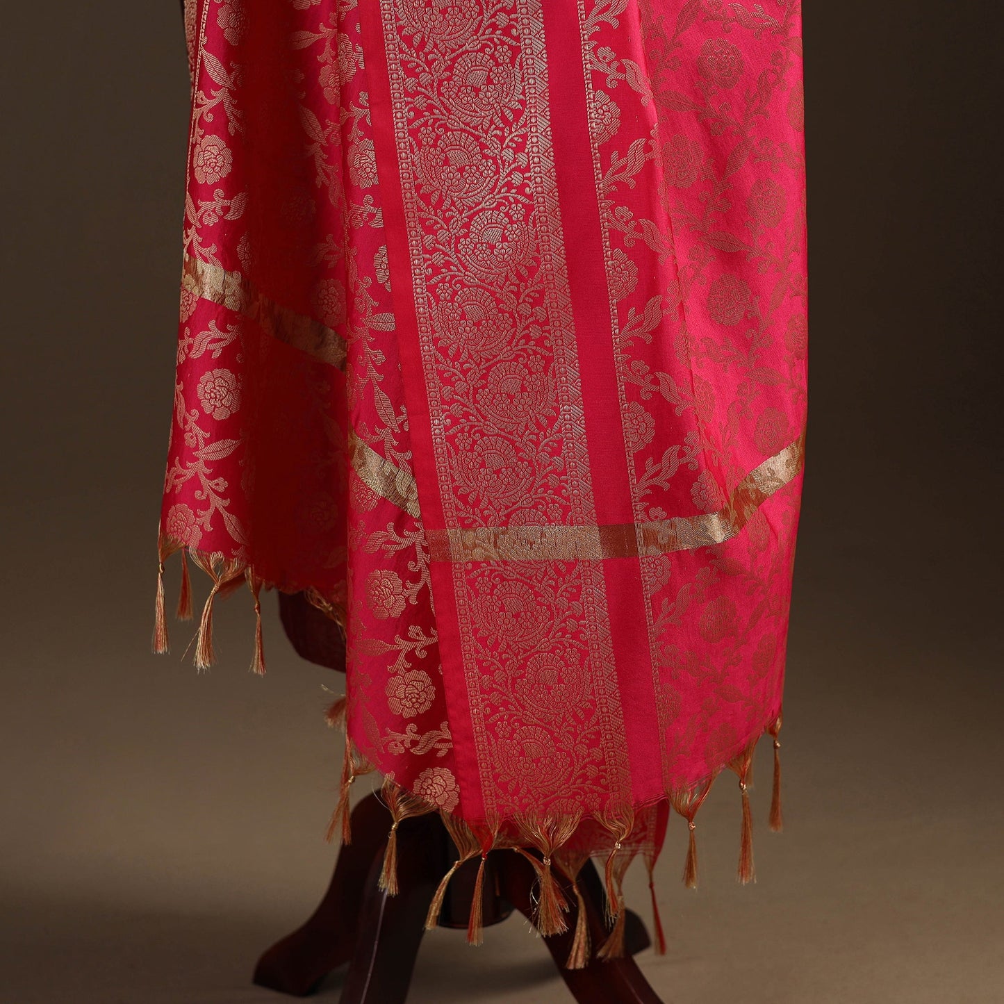 Zari work banarasi silk dupatta 29 - handcrafted