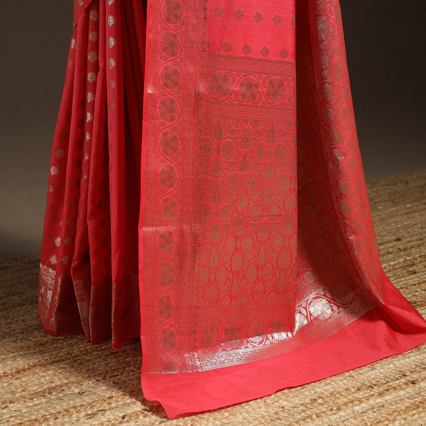 Pink - zari work chiniya silk banarasi saree 08