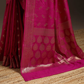 Zari work chiniya silk banarasi saree 10 - handcrafted