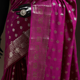 Zari work chiniya silk banarasi saree 11 - handcrafted