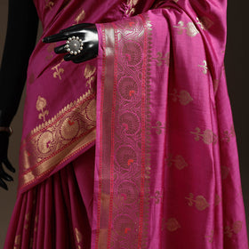 Zari work chiniya silk banarasi saree 17 - handcrafted