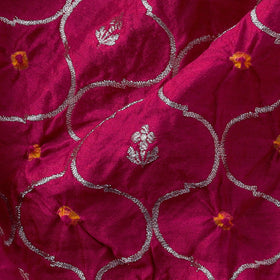Zari work silk tie-dye bandhani fabric 43 - handcrafted