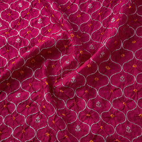Zari work silk tie-dye bandhani fabric 43 - handcrafted