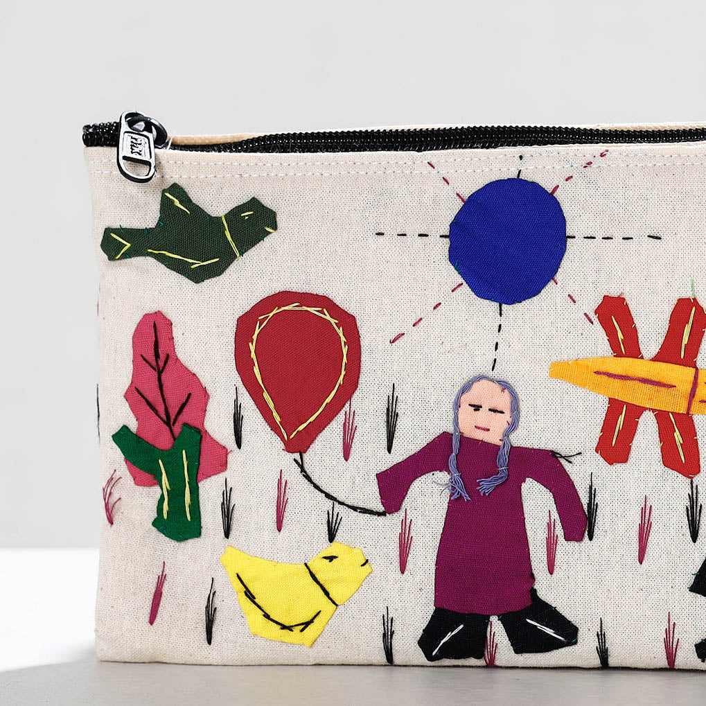 Buy Pipli Applique Work Cotton Cosmetic Pouch Online at iTokri.com