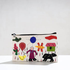 Buy Pipli Applique Work Cotton Cosmetic Pouch Online at iTokri.com