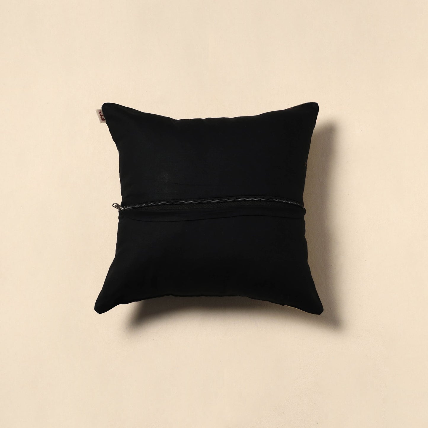 Plain chanderi silk cushion cover 66 - handcrafted